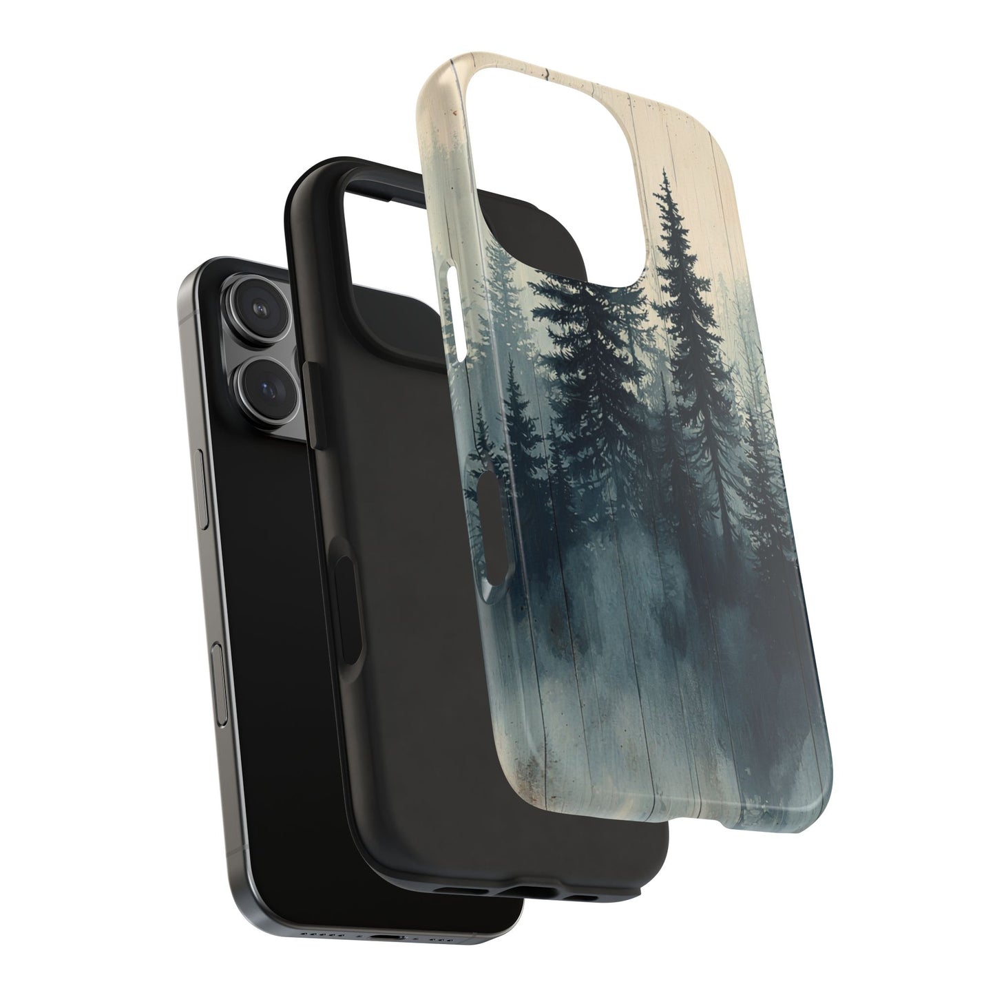 Misty Forest Wood iPhone Case - Nature-Inspired Protective Cover