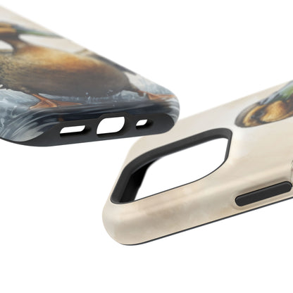 Graceful Duck in Watercolor Scene - MagSafe iPhone Case