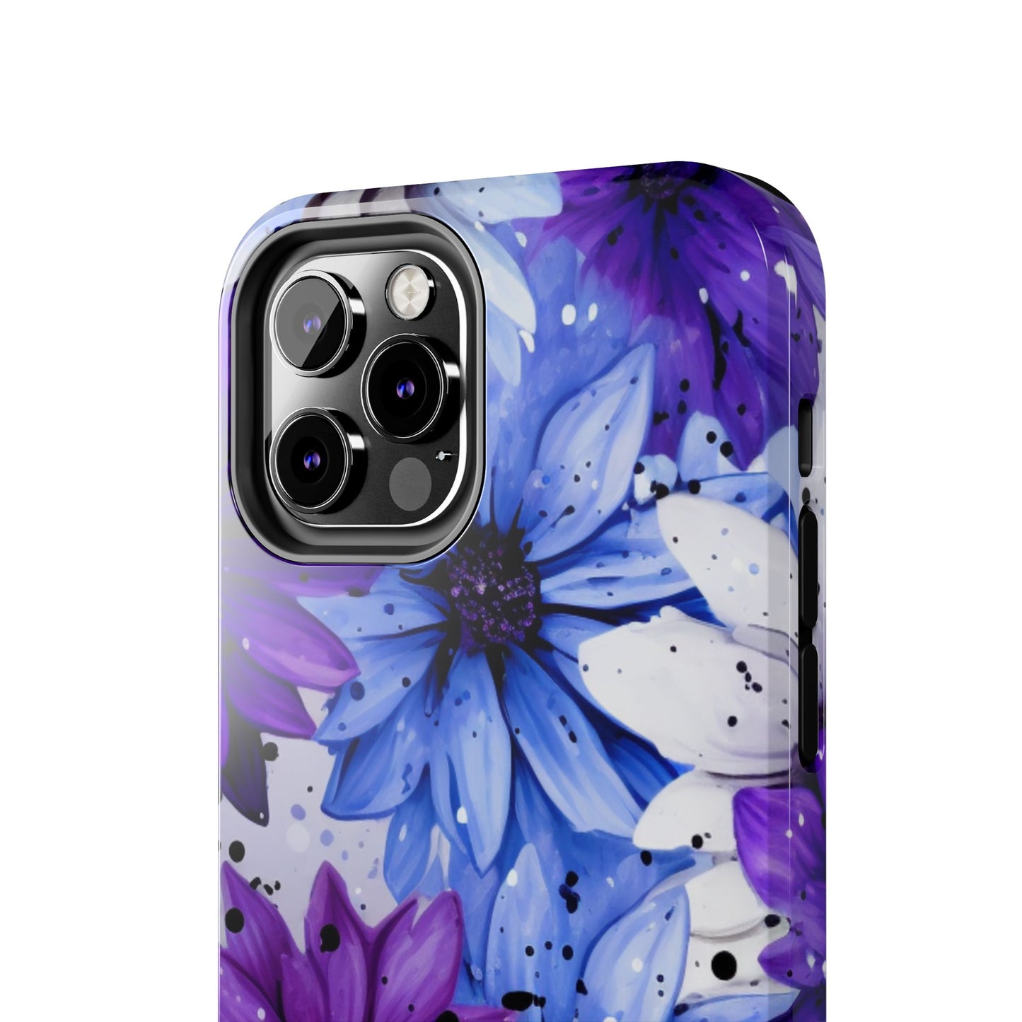 Vibrant Purple & Blue Floral Splash - iPhone Series Case