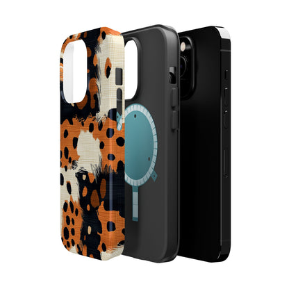 MagSafe iPhone Case: Cheetah Plaid – Brown & Black Pattern