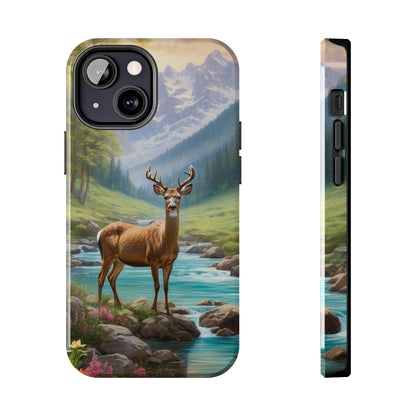 Alpine Serenity – Stag in Mountain Bliss iPhone Cases