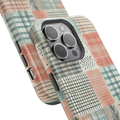 Rustic Patchwork MagSafe iPhone Case | Farmhouse Style & Shockproof