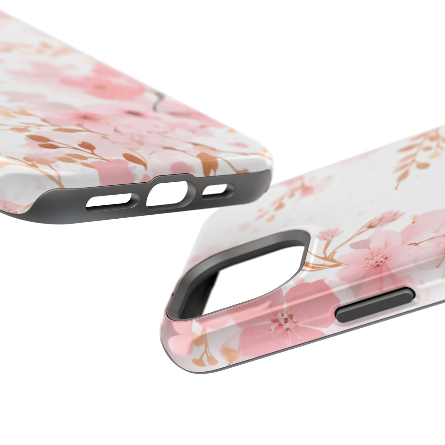 Soft Pink Cherry Blossom MagSafe Case – Floral Elegance with Wireless Charging