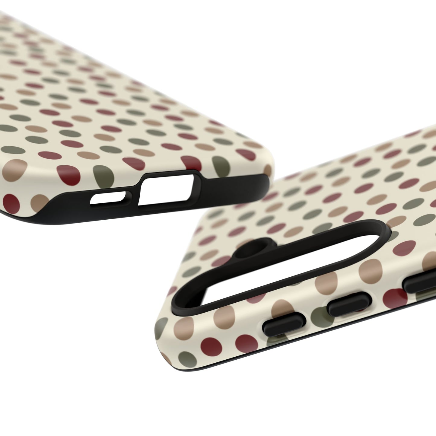 Festive Red & Green Polka Dots on Cream – Samsung Galaxy Case