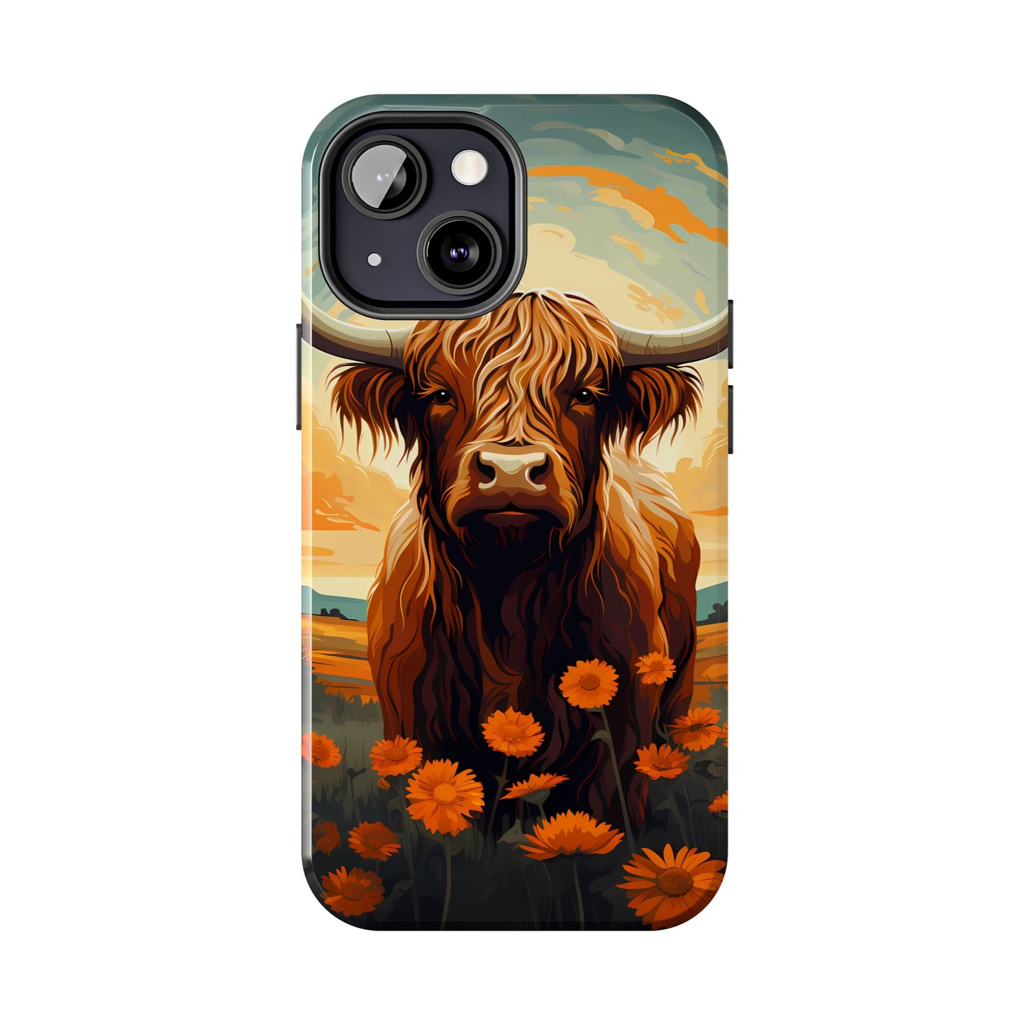 Highland Cow Case | Rustic Farmhouse Floral Design