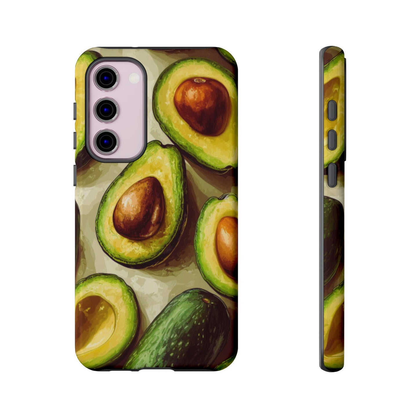 Realistic Avocado Samsung Galaxy  Case – Detailed Green Fruit Design, Shockproof Protection