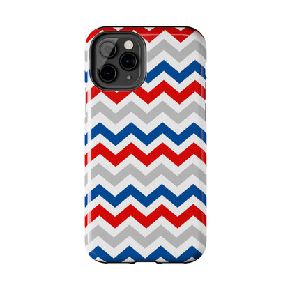 Patriotic Red, White & Blue Chevron – Geometric iPhone Case