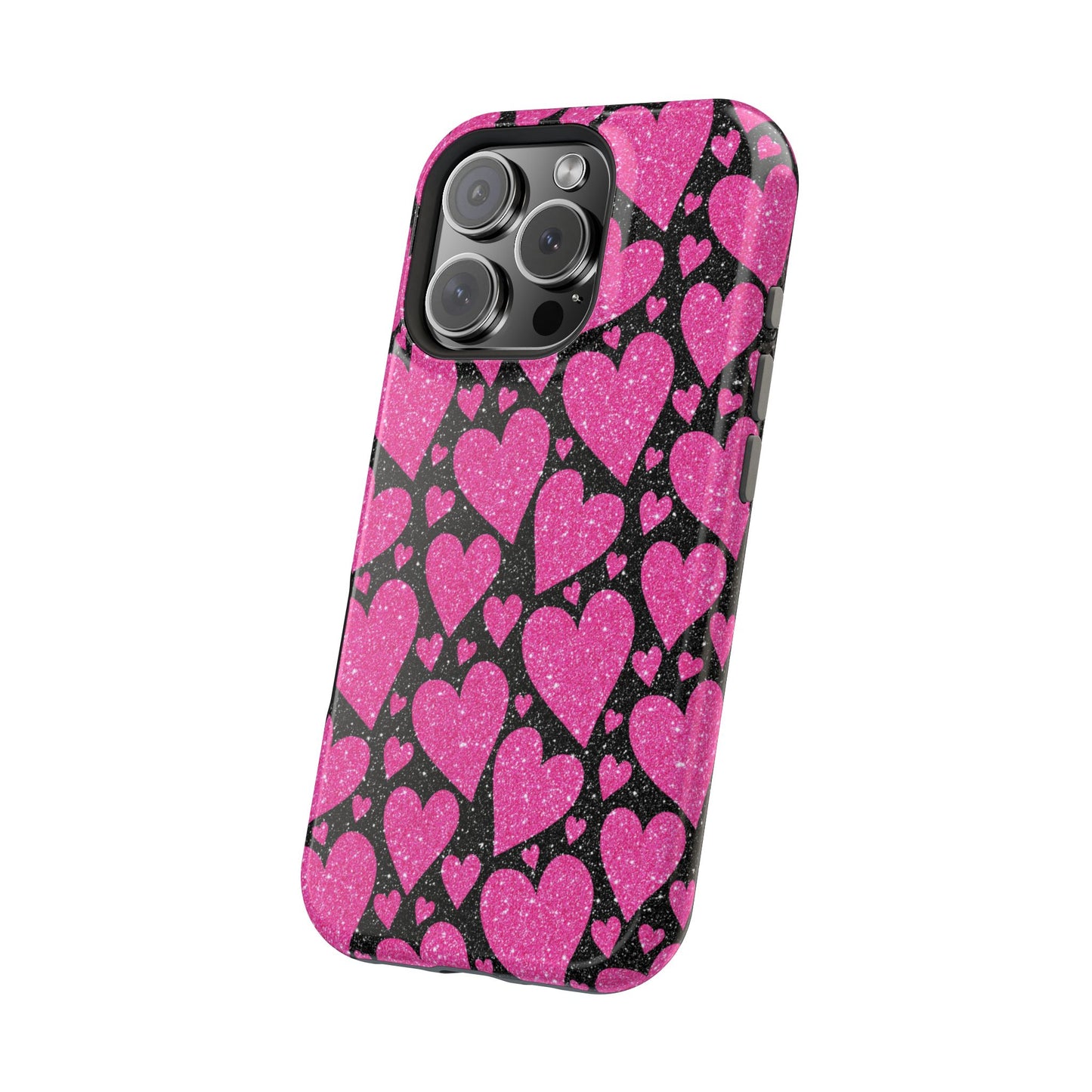 Glitter Hearts MagSafe iPhone Case