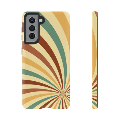 Earthy Retro Swirl Samsung Galaxy Case – Dual-Layer Protection with 70s-Inspired Earth Tones