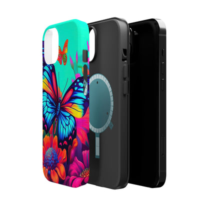 Vivid Butterfly & Floral Burst - MagSafe iPhone Case