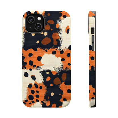 MagSafe iPhone Case: Cheetah Plaid – Brown & Black Pattern