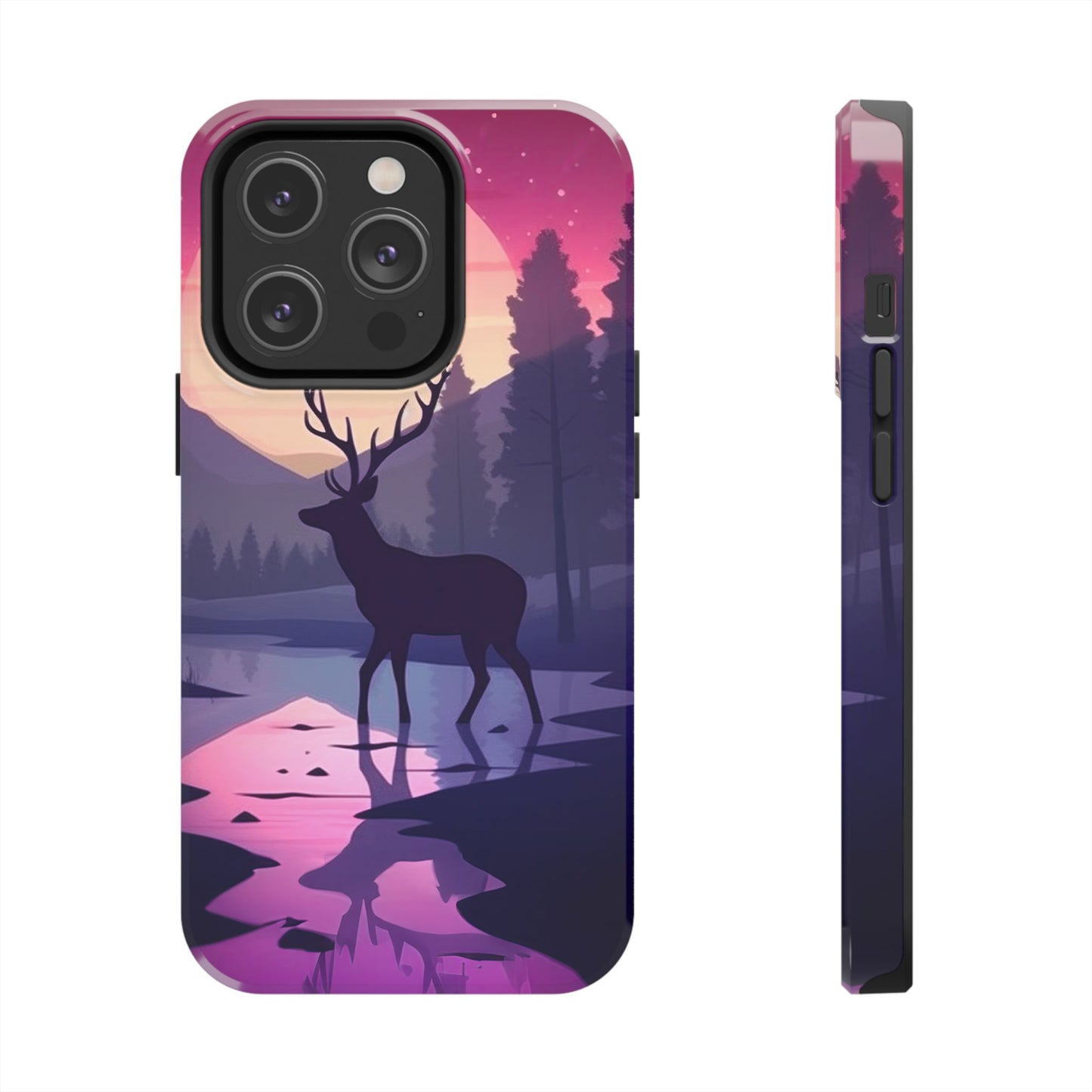 Twilight Elegance: Stag Reflection – iPhone Case