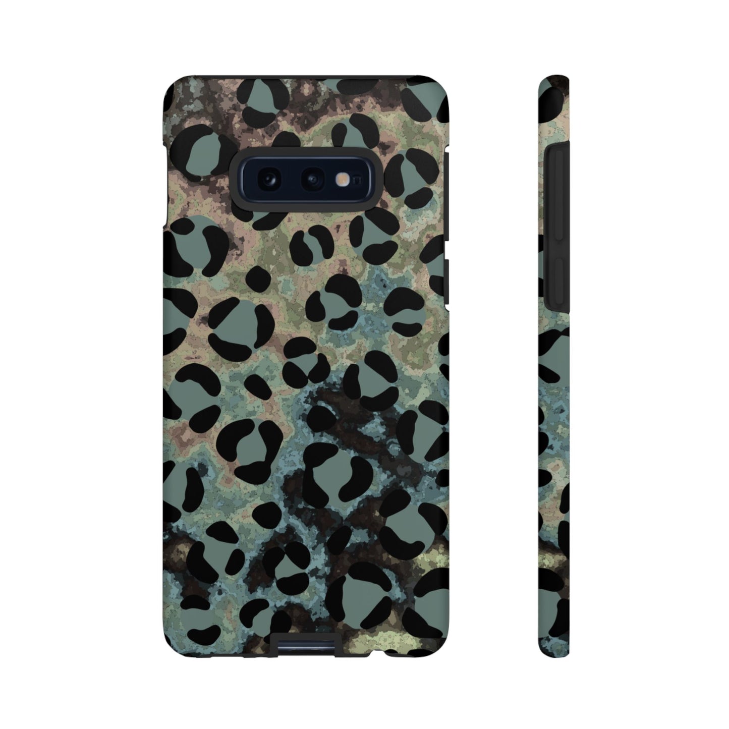 Moody Watercolor Leopard Print Tough Samsung Galaxy Case – Earthy Abstract Pattern with Dual-Layer Protection