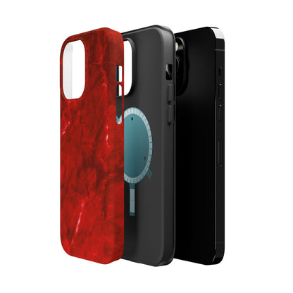 Bold Red Marble MagSafe iPhone Case – Luxe Design Meets Magnetic Precision