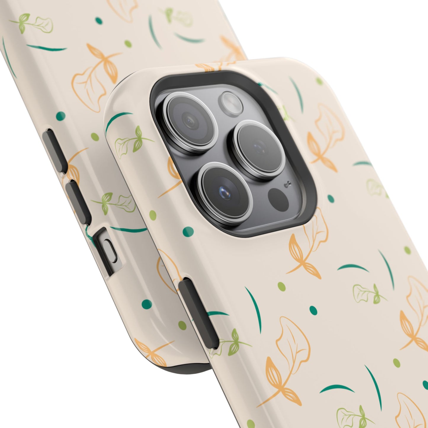 Soft Pastel Abstract Floral Tough MagSafe iPhone Case – Playful Minimalist Design with Dual-Layer Protection