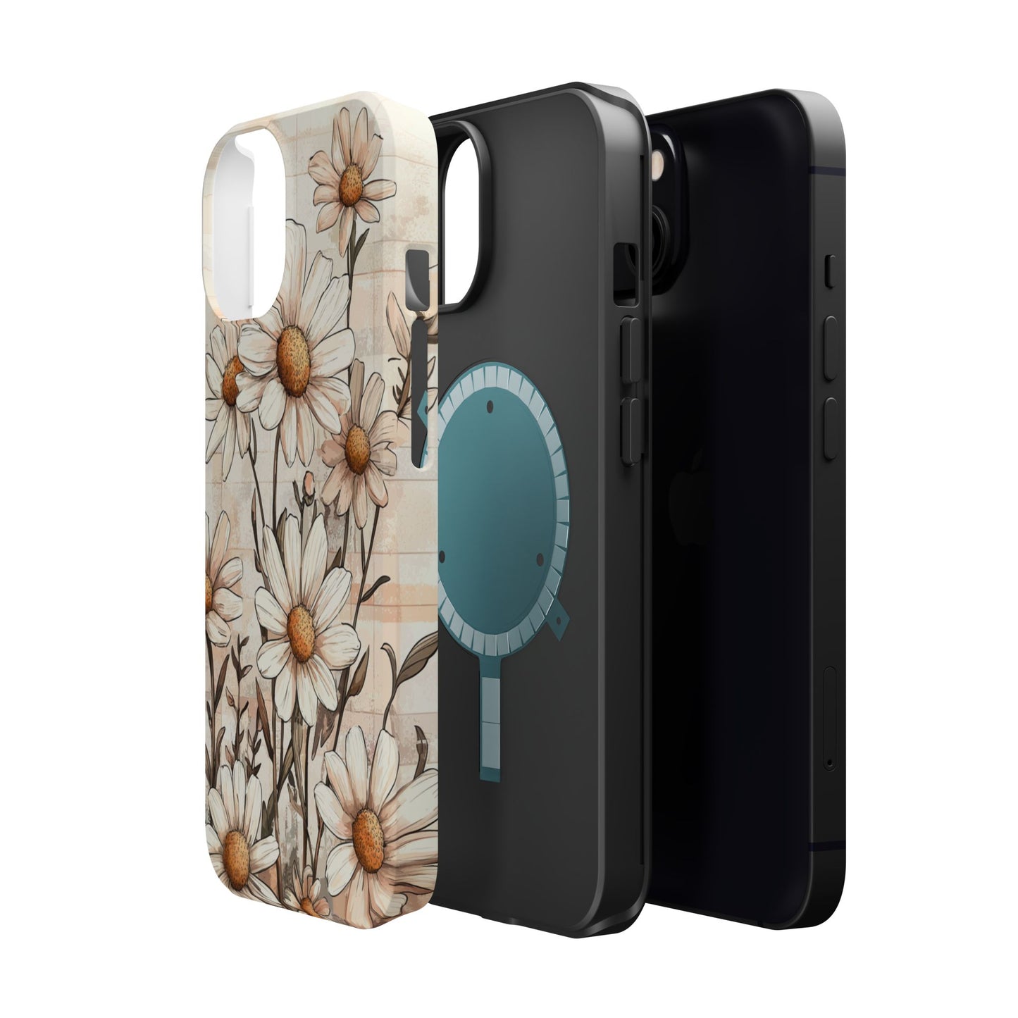 Pastel Daisy MagSafe iPhone Case - Elegant Floral Protective Cover