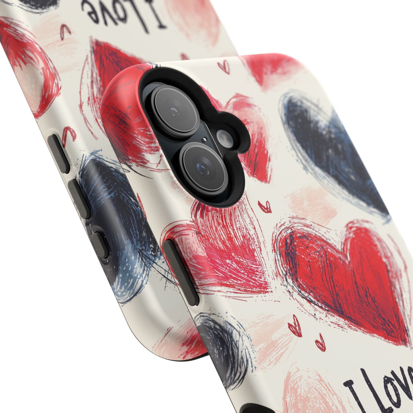 Brushstroke Hearts of Love "I Love You" - MagSafe Compatible Case