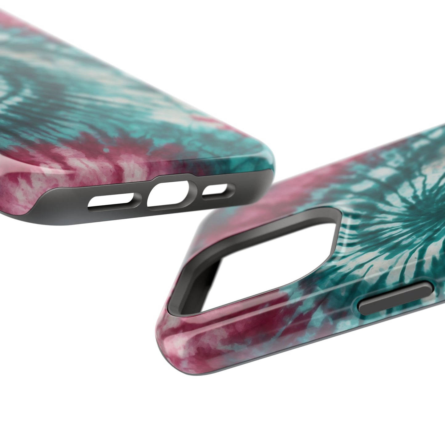 Teal and Pink Tie-Dye MagSafe Case – Stylish and Functional