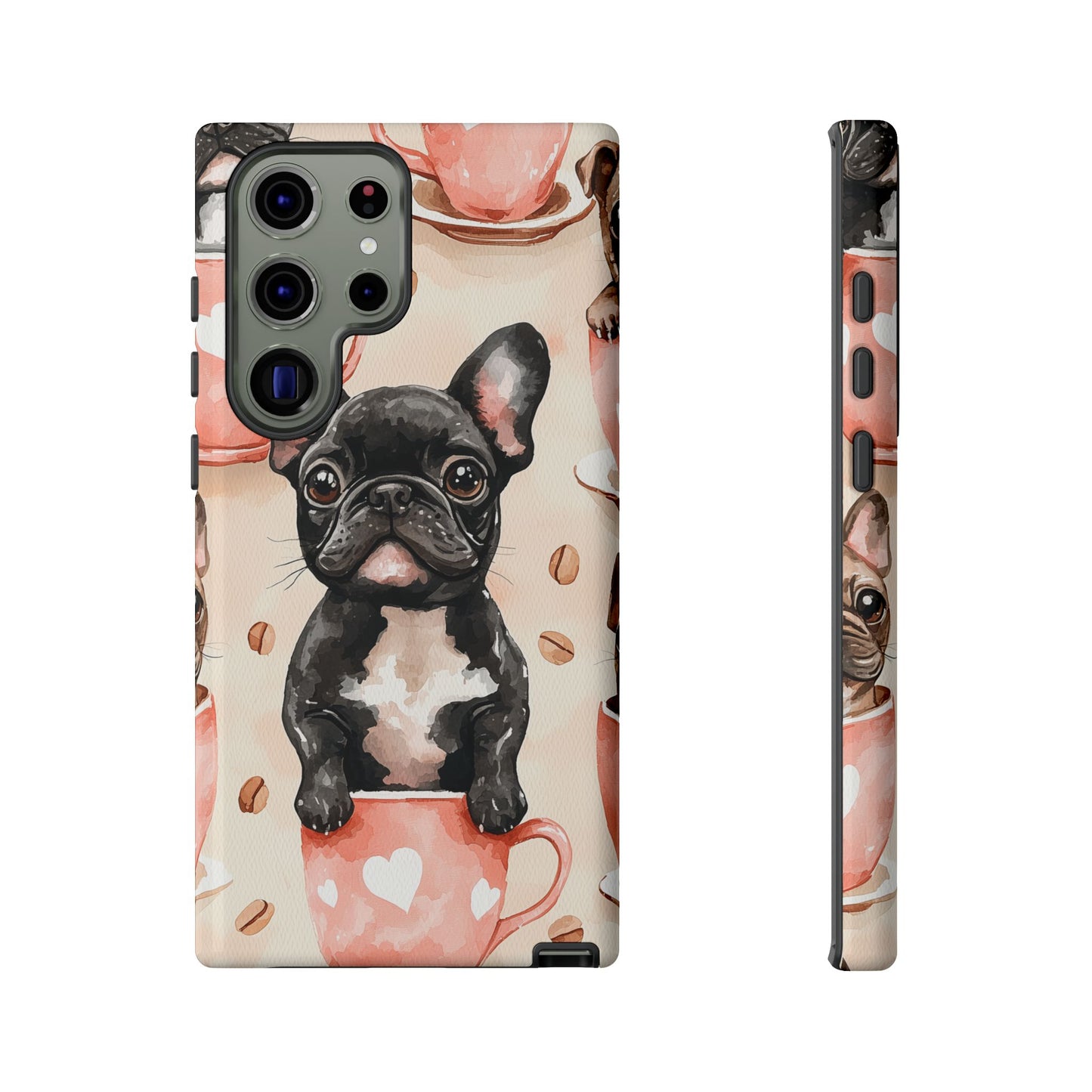 French Bulldog in Coffee Cup  Samsung Galaxy  Case – Cute Dog Art, Shockproof & Slim Design