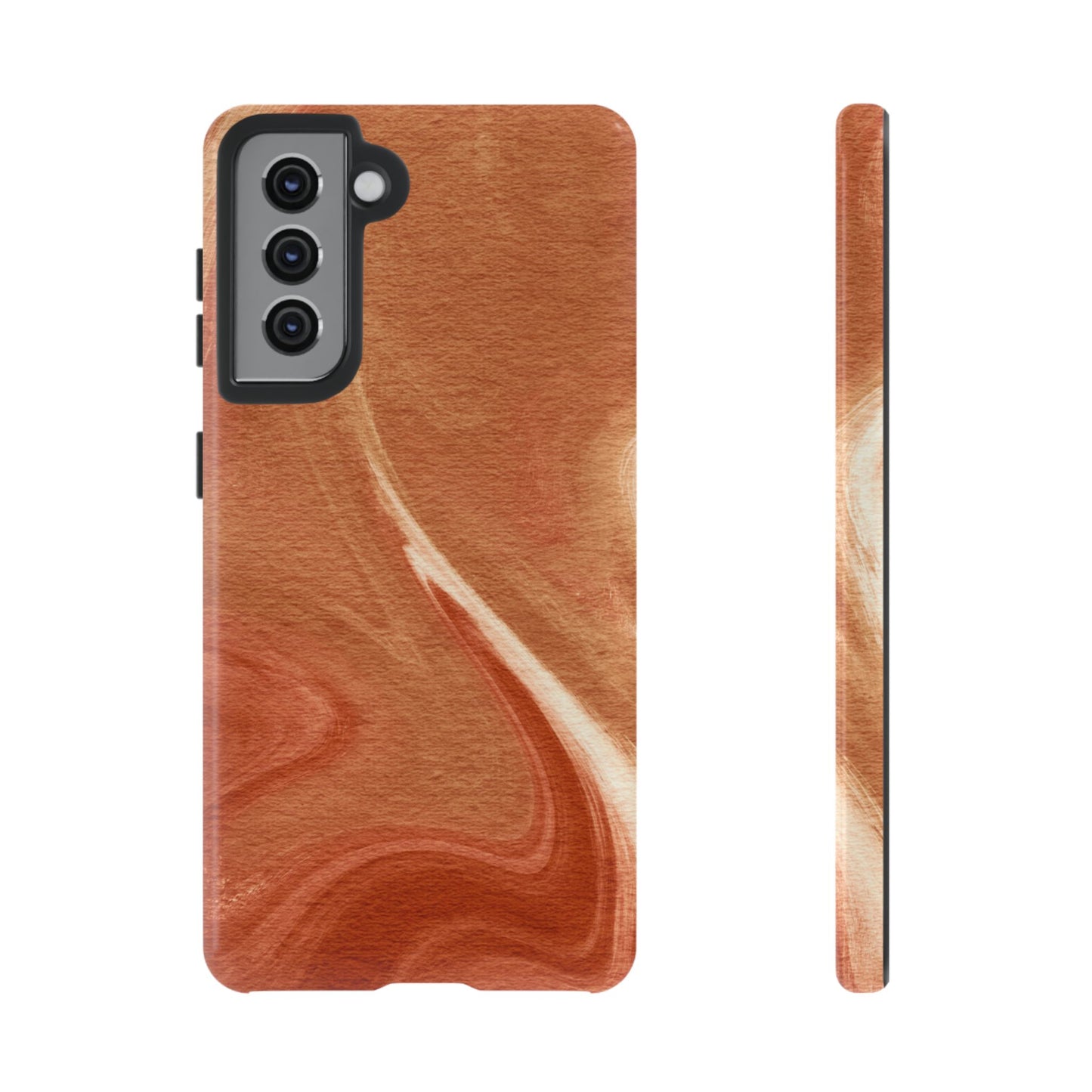 Earthy Terracotta Swirl Samsung Galaxy Case – Warm Marble Texture Design