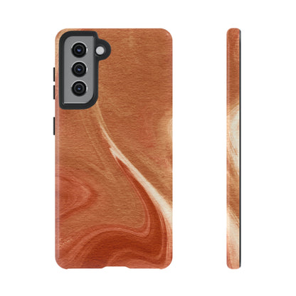 Earthy Terracotta Swirl Samsung Galaxy Case – Warm Marble Texture Design