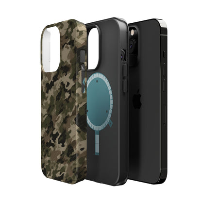 Classic Light Brown Camouflage – MagSafe iPhone Case with Rugged Elegance