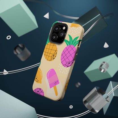 Tropical Pop MagSafe iPhone Case – Fun Pineapple & Lemon Design with Vibrant Summery Colors