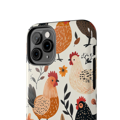 iPhone Case: Cluckin' Vintage – Chickens & Leaves