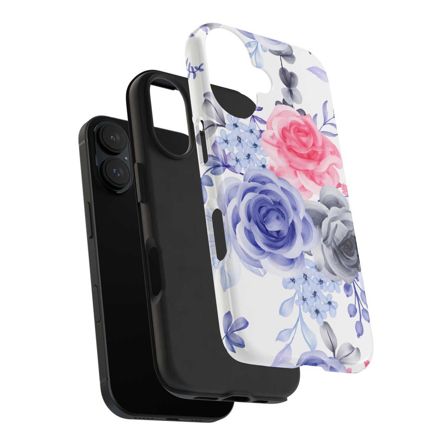 Elegant Blue Floral Watercolor Design – iPhone Case