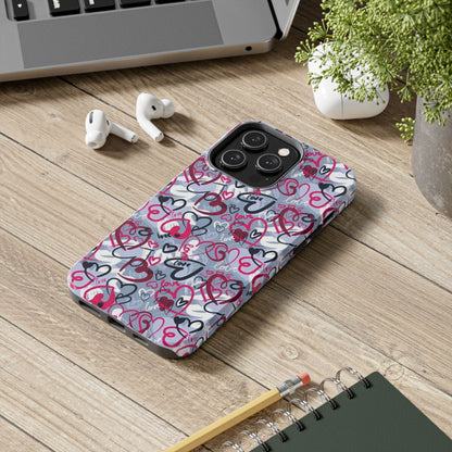 Graffiti Love Hearts iPhone Case