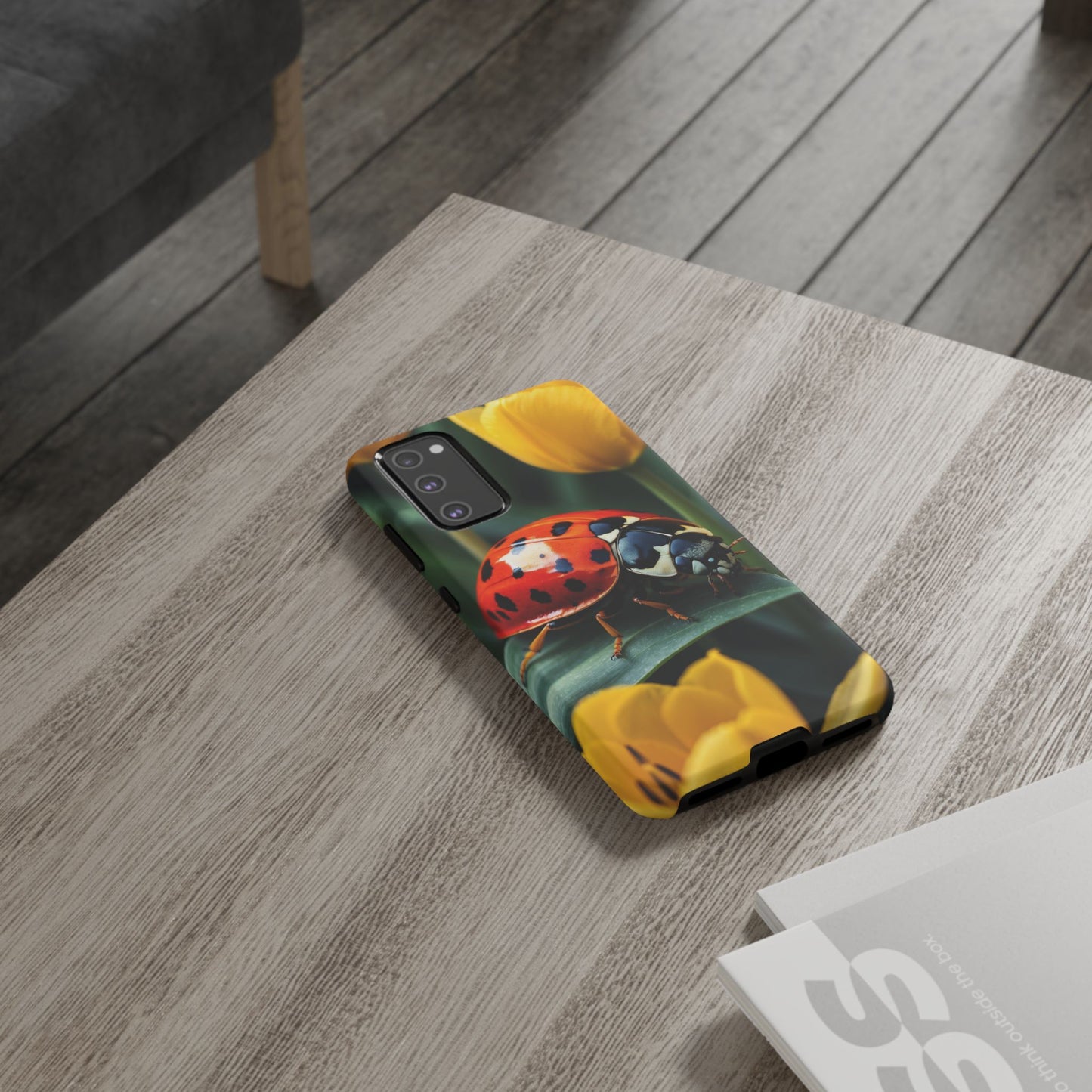 Samsung Galaxy Case: Vibrant Ladybug Amidst a Lush Yellow Flower Garden