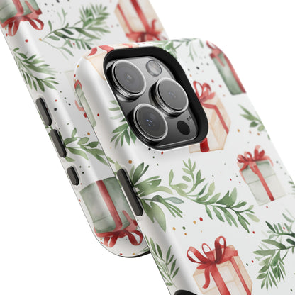 Watercolor Holiday Gifts & Greenery - MagSafe iPhone Series Case