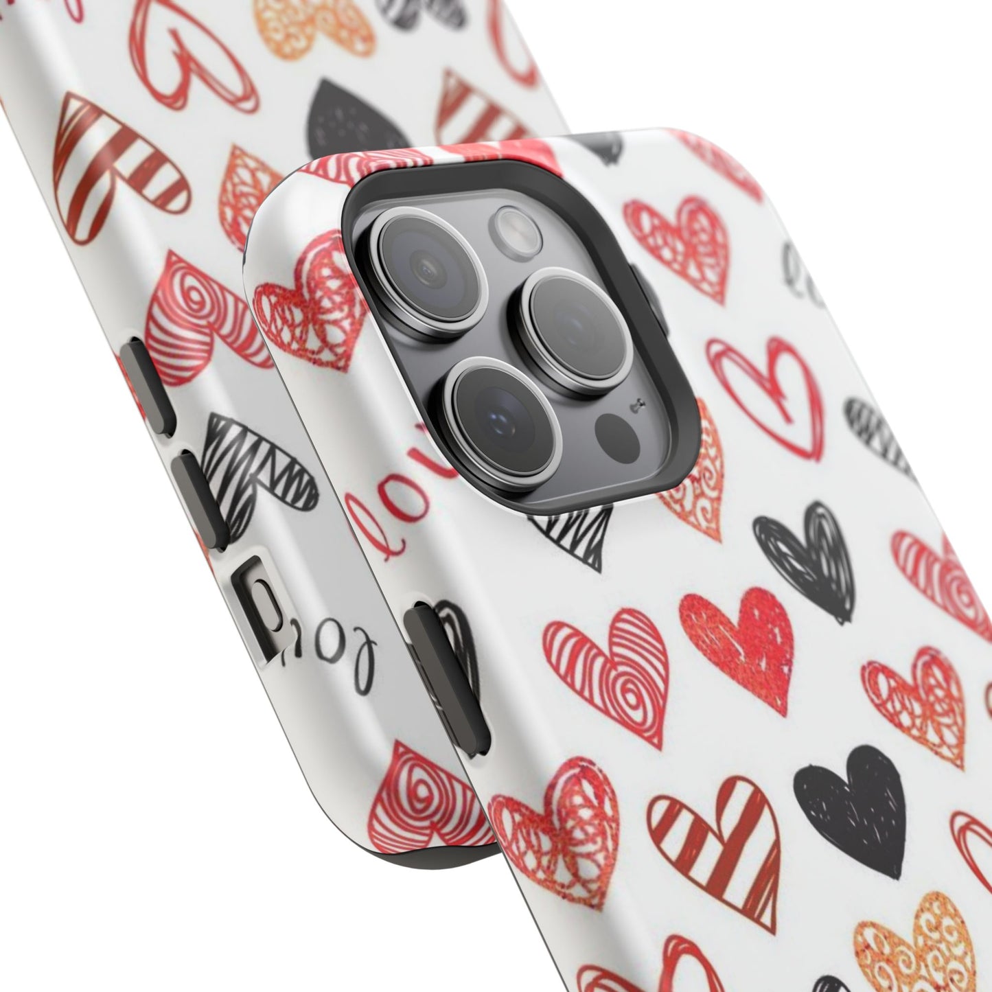 MagSafe Case: Hand-Drawn Hearts & Love