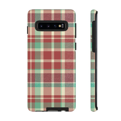 Vintage Plaid in Red & Cream – Samsung Galaxy Case with Timeless Style