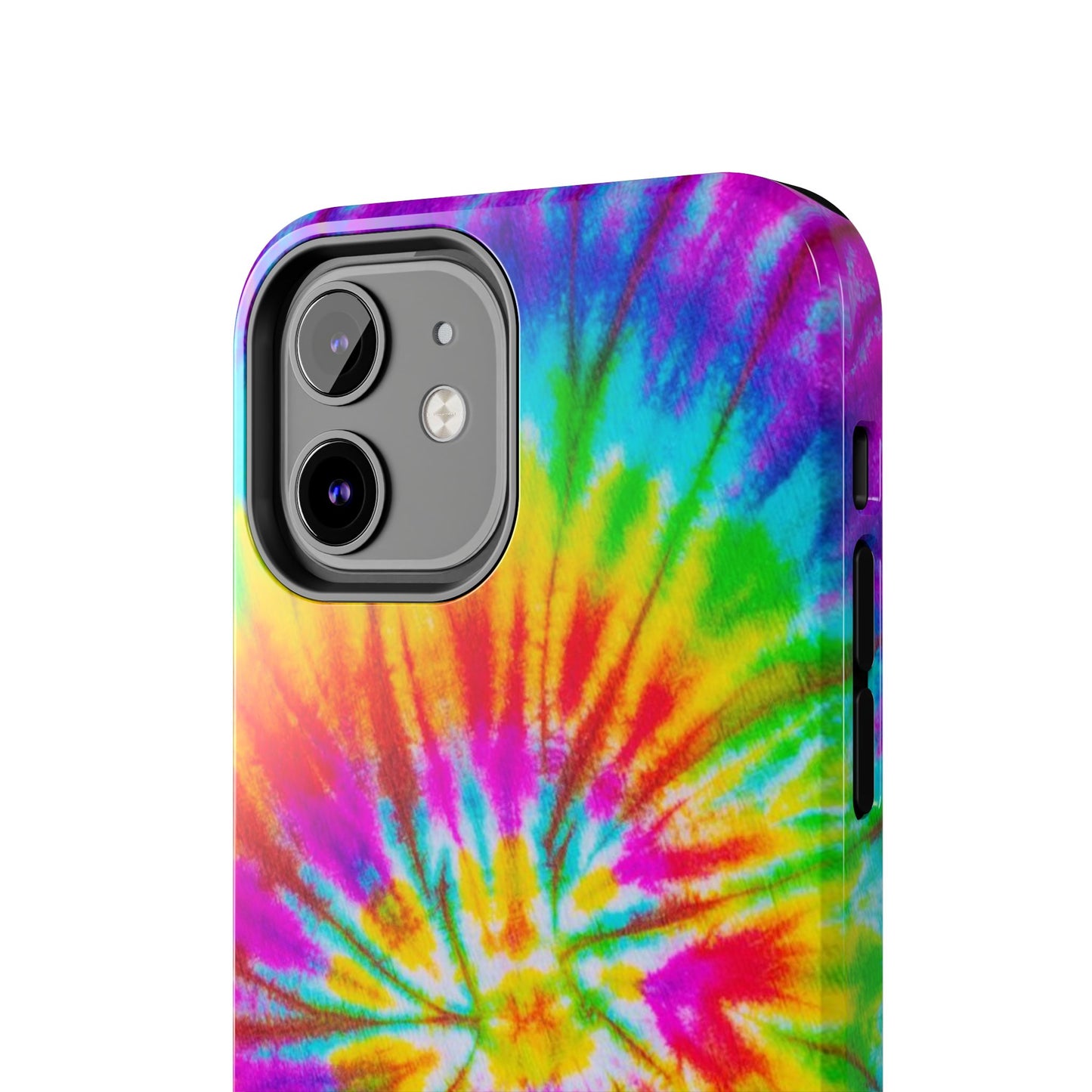 Rainbow Spiral Tie-Dye iPhone Case – Bright & Retro Design