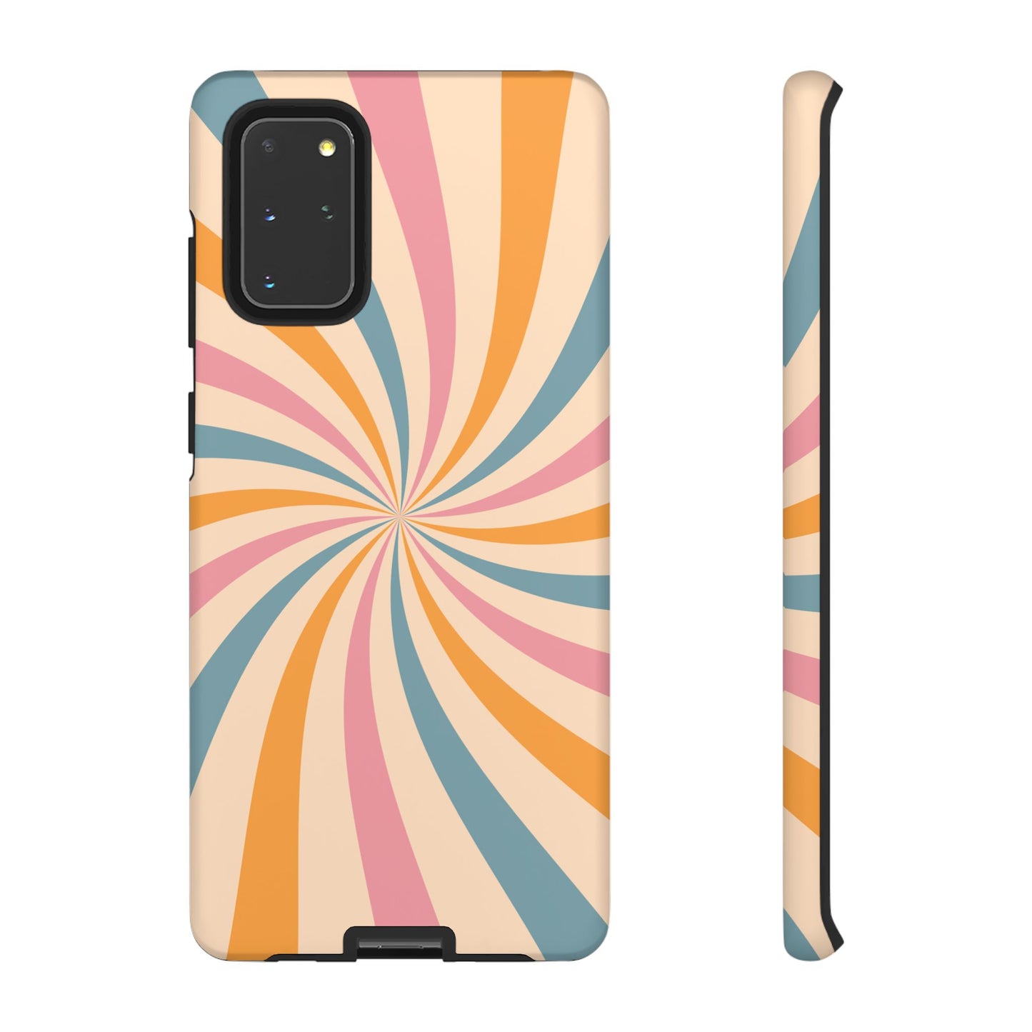 Retro Swirl Pattern Samsung Galaxy Case – Bold 70s Vibe in Pink, Orange, and Teal