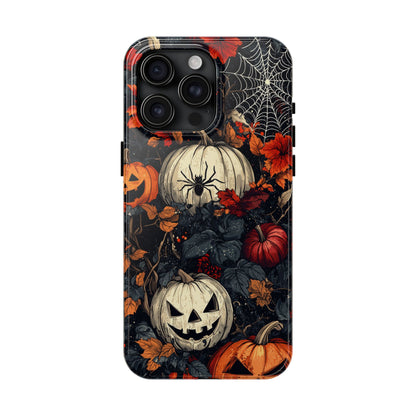 Hauntingly Elegant Halloween iPhone Case – Pumpkins, Spiders, and Autumn Leaves Design - BOGO Cases