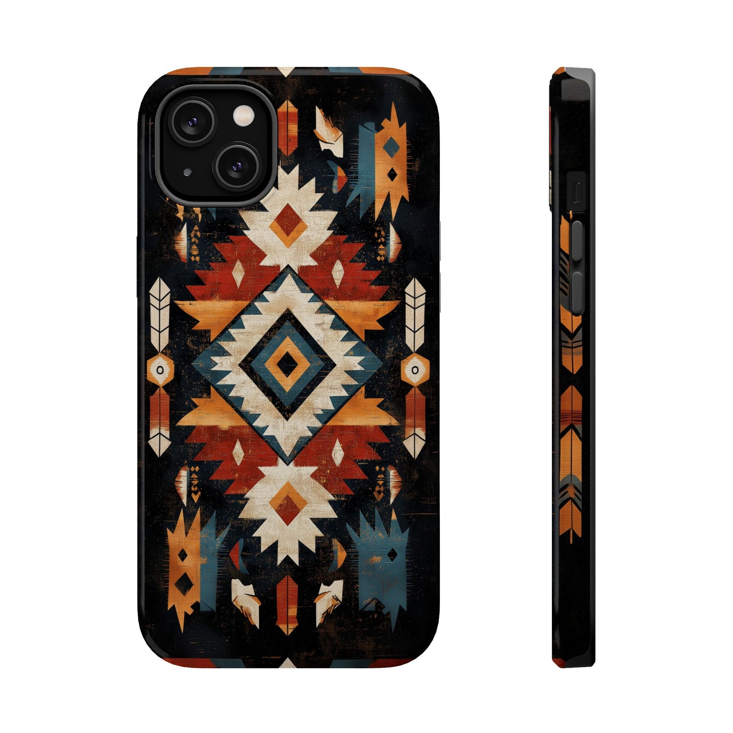 Southwestern Arrow & Diamond Tough MagSafe iPhone Case – Bold Tribal Design, Dual-Layer Protection