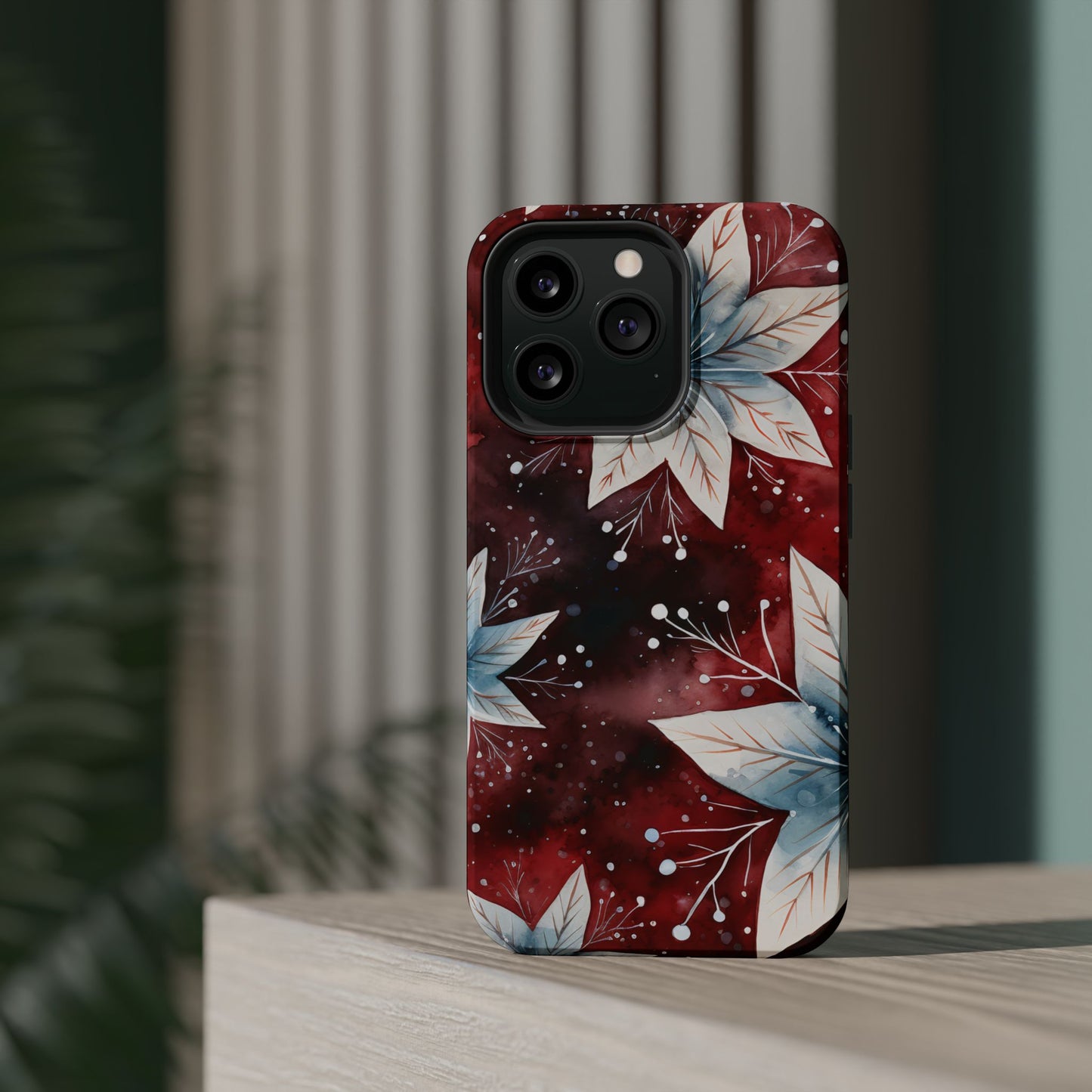 Winter Bloom Poinsettia – MagSafe iPhone Case