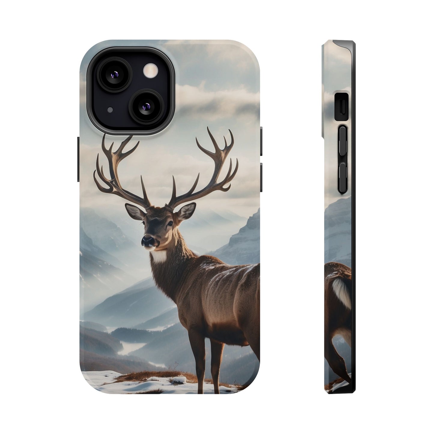 Alpine Majesty: Stag in Snow – MagSafe iPhone Case