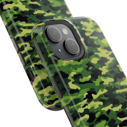 Green Woodland Camouflage – MagSafe iPhone Case, Slim and Shockproof