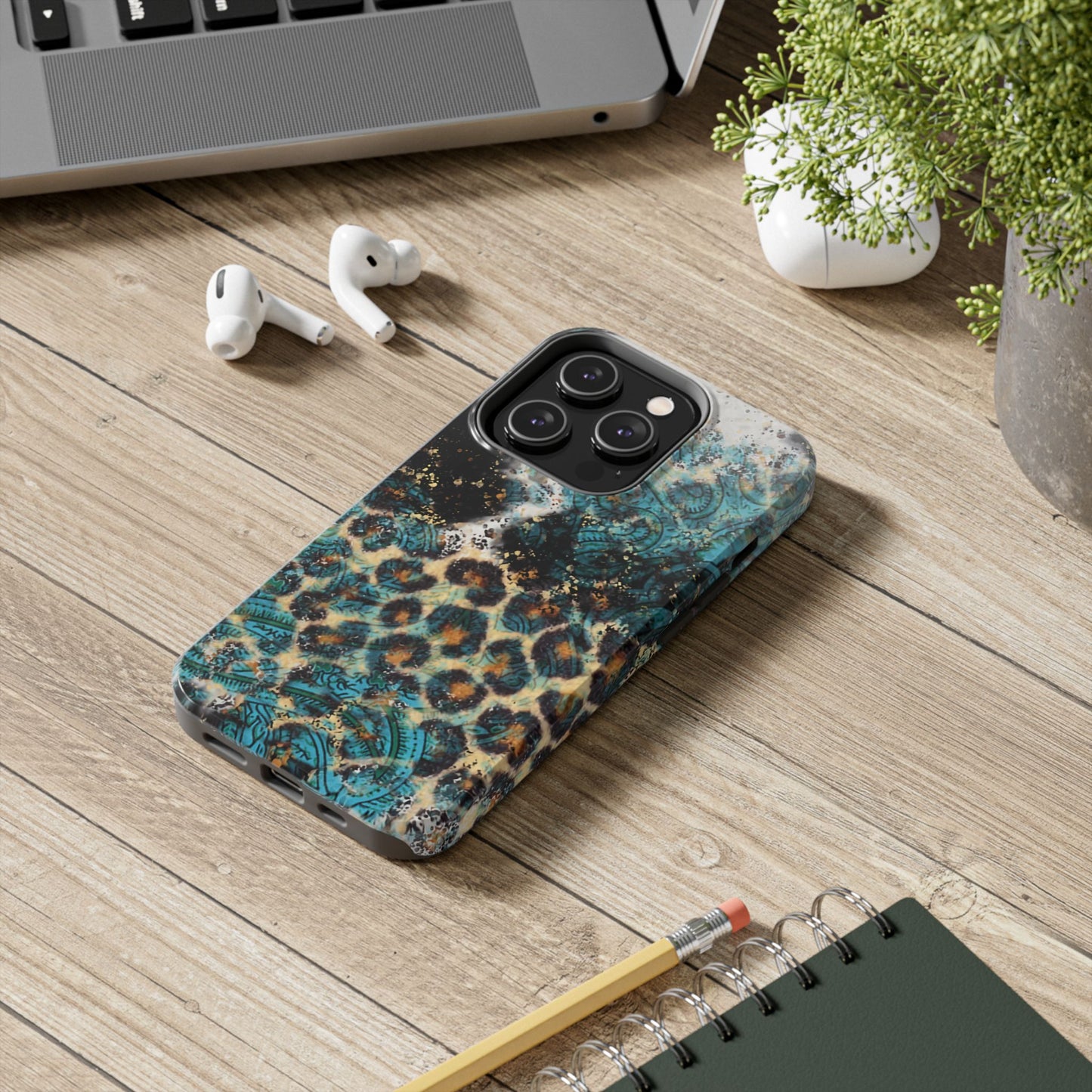 Turquoise Paisley Cowhide Leopard - iPhone Series Case