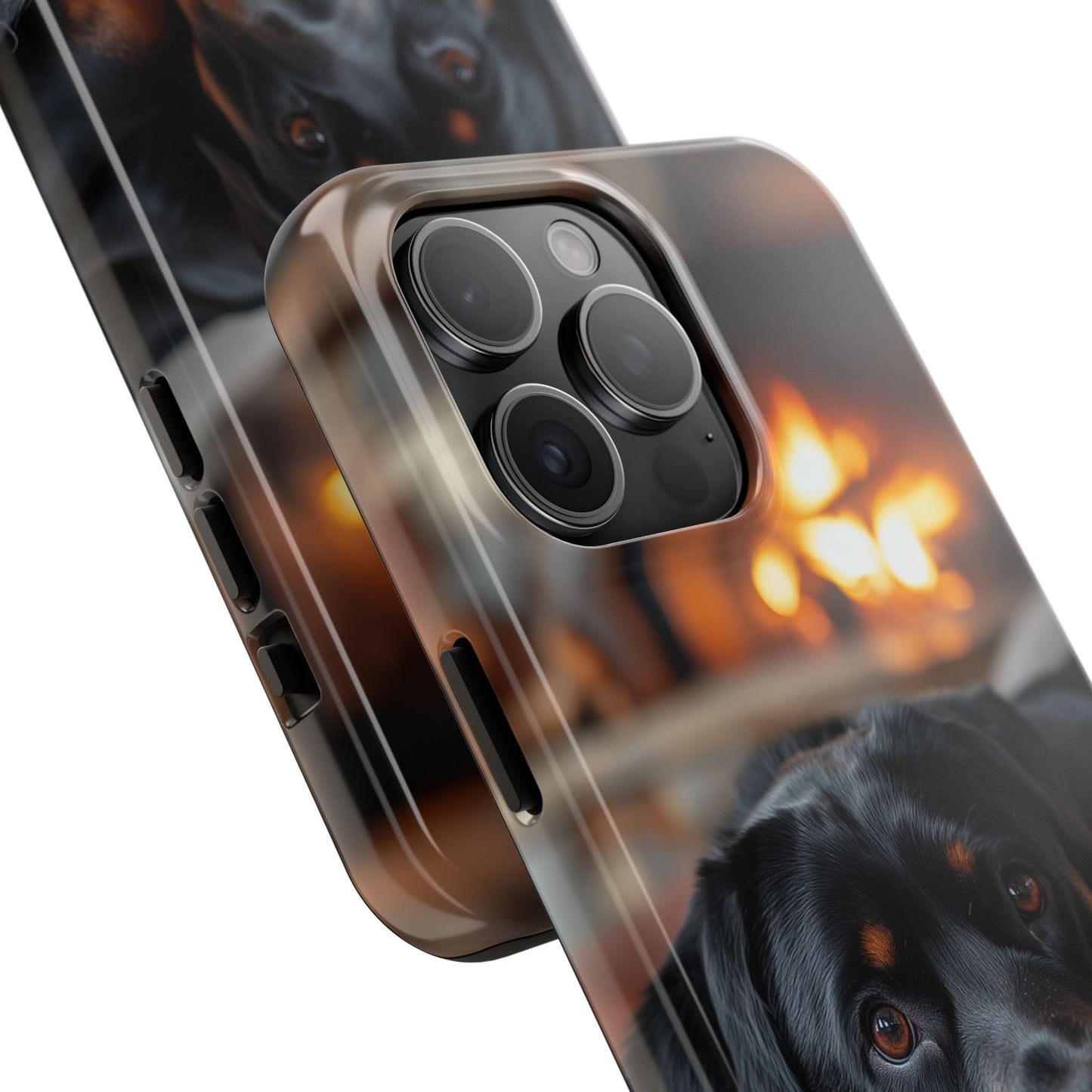 Warm Rottweiler by the Fireplace Samsung Galaxy Case – Rustic Charm for Dog Lovers