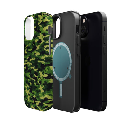 Green Woodland Camouflage – MagSafe iPhone Case, Slim and Shockproof