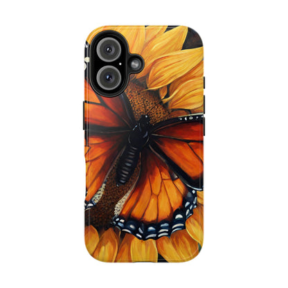 Monarch Butterfly & Sunflower Art – iPhone Case