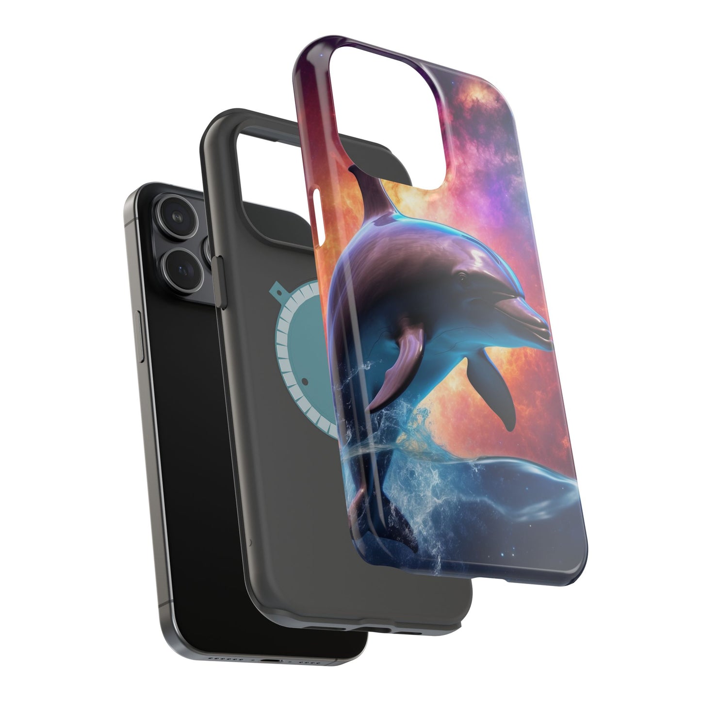 Cosmic Dolphin Galaxy Art - MagSafe-Compatible Case