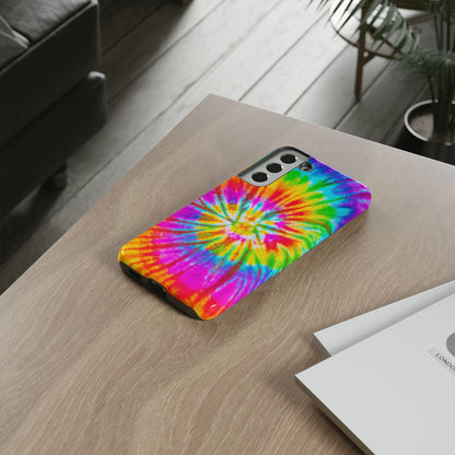 Vibrant Rainbow Spiral Tie-Dye Samsung Galaxy Case – Bold & Retro Style