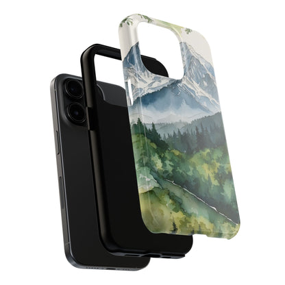 Watercolor Alpine Mountainscape - iPhone Case