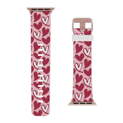 Hand-Drawn Hearts Apple Watch Band