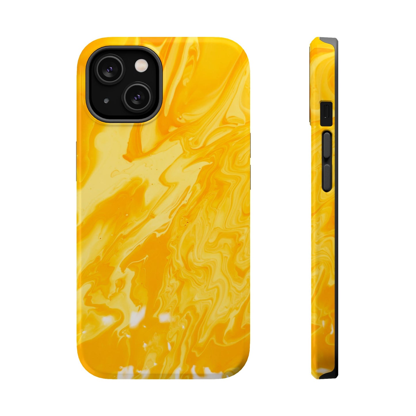 Luxe Yellow Marble MagSafe iPhone Case – Bold Golden Elegance with Magnetic Precision